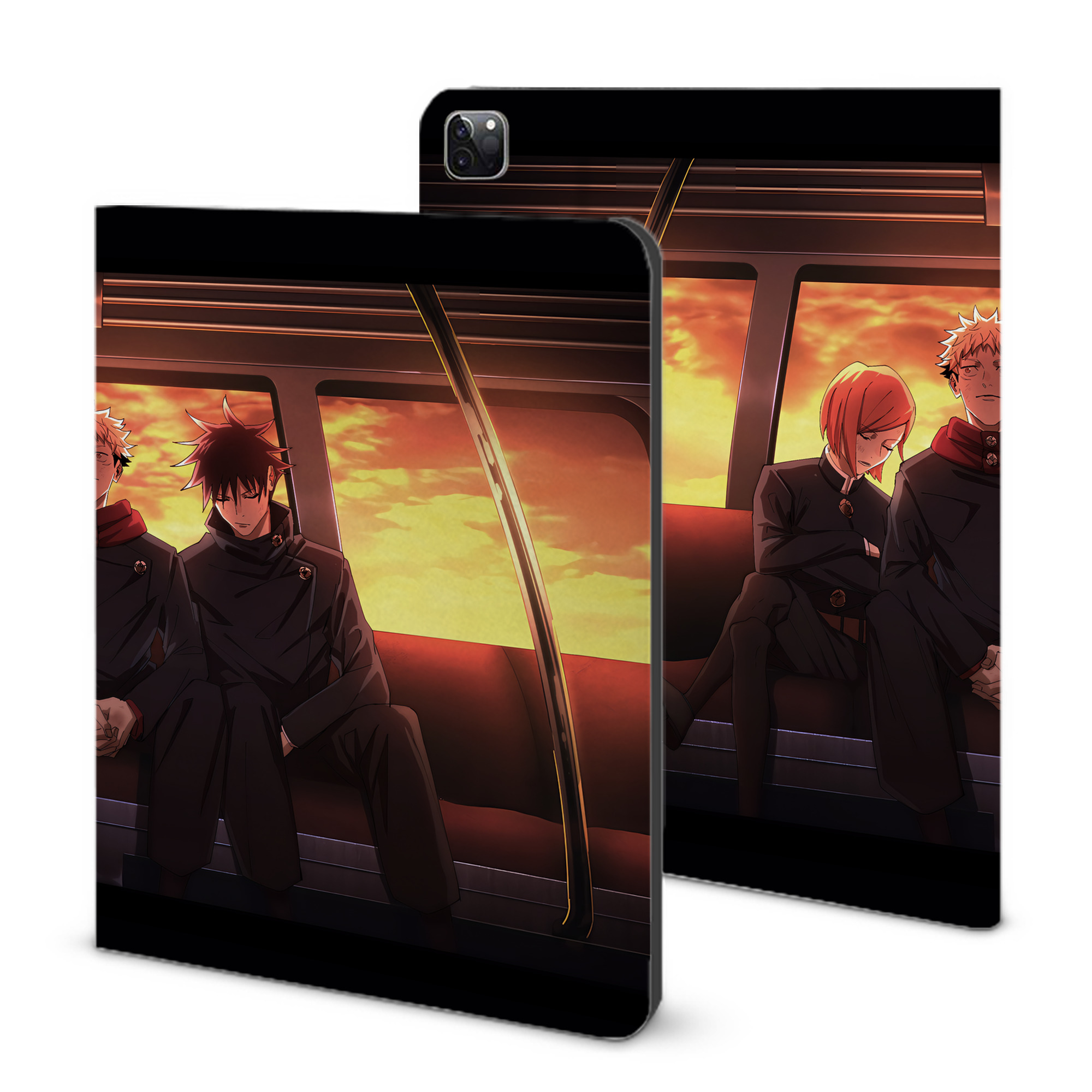 （画像用） 呪術廻戦 Jujutsu Kaisen IPad ケース ブック型 PUレザー TPU 耐衝撃 軽量 薄型 ペン収納なし 全面保護 IPad 各モデル対応